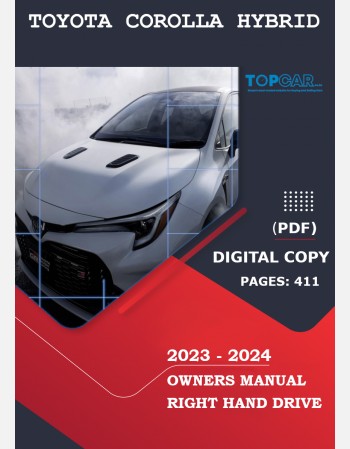 toyota corolla hybrid hatchback 2023-2024 owners manual